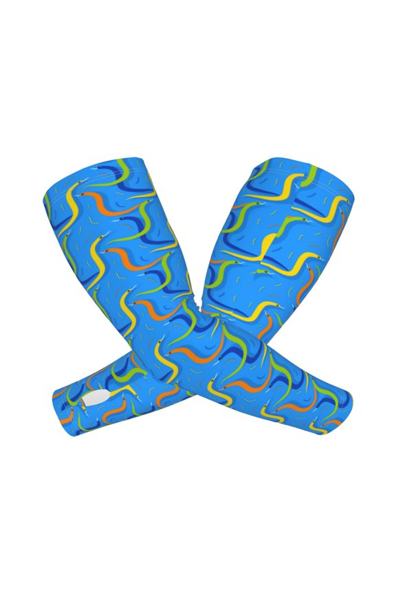 Colorful Snake Arm Sleeves for Men and Women - Tattoo Cover Up UPF 50+ Cooling Sports Sleeve for Basketball Golf Football-One Size