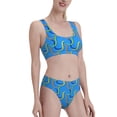 thumbnail image 1 of Picia Colorful Snake Women's High Waisted Bikini Scoop Neck Swimsuit Two Pieces Bathing Suit-X-Large, 1 of 8