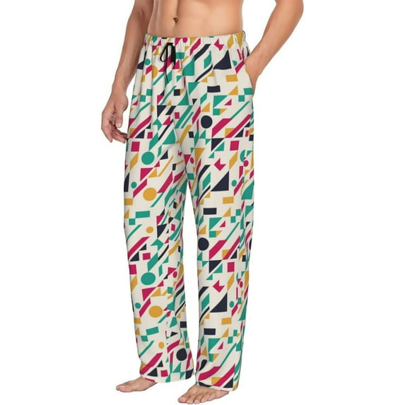 Picia Colorful Spots Mens Soft Woven Cotton Elastic Waistband Sleep Pajama Pant Lounge Sleep Pant With Pockets And Drawstring-XX-Large
