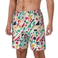thumbnail image 1 of Picia Colorful Spots pattern Mens Swim Trunks with Compression Liner Stretch Beach Shorts Quick Dry with Zipper Pockets No-Chafing Board Shorts-Medium, 1 of 9