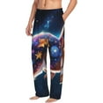 thumbnail image 1 of Picia Colorful Star River Squirrel Mens Soft Woven Cotton Elastic Waistband Sleep Pajama Pant Lounge Sleep Pant With Pockets And Drawstring-Large, 1 of 9