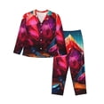 thumbnail image 1 of Picia Colorful Stone World Pattern Women’s Long-Sleeve Sleepwear Set - Soft 2-Piece Loungewear with Pockets, Comfy PJs for Relaxing Nights-XX-Large, 1 of 7
