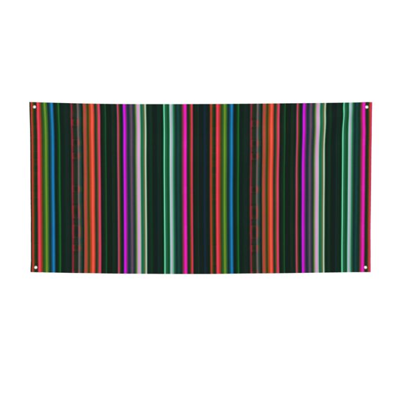 Picia Colorful Stripes Pattern Party Banner, Festive Decoration, Holiday Banner, Celebration Decor, Event Banner, Reusable Party Banner-Small