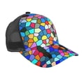 thumbnail image 1 of Picia Colorful Tie Dye Stained Glass 2 Pattern Trucker Hat,Baseball Cap,Sun Protection Cap,Stylish Headwear,Leisure Cap,Outdoor Sports Cap, 1 of 7