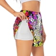 thumbnail image 1 of Picia Colorful Tie Dye Stained Glass 3 Pattern Women's 2 in 1 Athletic Running Shorts High Waisted Workout Casual Gym Sweat Shorts with Comfy Liner Zipper Pockets-XX-Large, 1 of 9