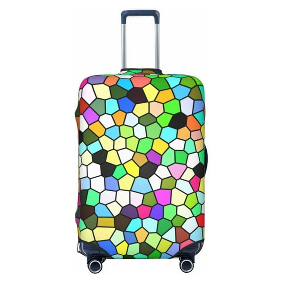 Picia Colorful Tie Dye Stained Glass Luggage Protector Cover Thicken Suitcase Protector Cover Fit 18-32 Inch Luggage-Large