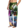 thumbnail image 1 of Picia Colorful Tire Tunnel Park Mens Soft Woven Cotton Elastic Waistband Sleep Pajama Pant Lounge Sleep Pant With Pockets And Drawstring-XX-Large, 1 of 1