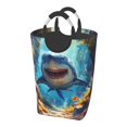 thumbnail image 1 of Picia Colorful Underwater Shark Laundry Basket With Handles Laundry Hamper Toys Storage Organizer Foldable Bucket Washing Bin Dirty Clothes Bag For Home Bathroom Bedroom Dorm, 1 of 6