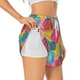 thumbnail image 1 of Picia Colorful Wool Balls Pattern Women's 2 in 1 Athletic Running Shorts High Waisted Workout Casual Gym Sweat Shorts with Comfy Liner Zipper Pockets-X-Large, 1 of 9