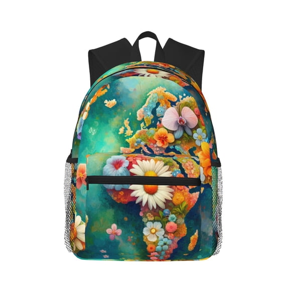 Picia Colorful World Map Large Capacity Backpack Classic Style Backpack Casual Backpack Water-Resistant School Work Travel Outdoor Backpack