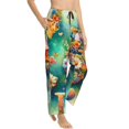thumbnail image 1 of Picia Colorful World Map Womens Soft Woven Cotton Elastic Waistband Sleep Pajama Pant Lounge Sleep Pant With Pockets And Drawstring-Small, 1 of 9