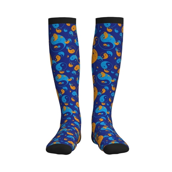 Picia Colorful Yin Yang Printed Sports Compression Socks - 15-20mmHg Graduated Compression, High-Performance Soft and Breathable Socks for Men and Women