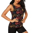thumbnail image 1 of Picia Compass And Mountains In Bicycle Wheels1 Pattern Women's Workout Tank Top,Breathable Activewear,Slim Fit Athletic Top,Versatile Workout Moisture-wicking top-Large, 1 of 9