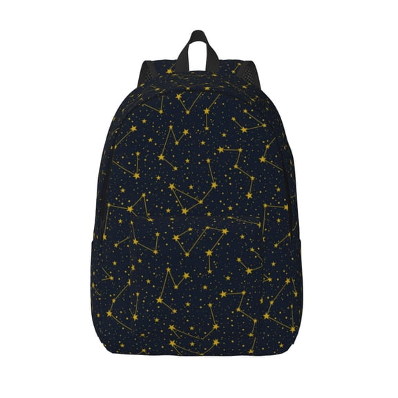 Picia Constellation Printed Canvas Daypack - Stylish and Durable Vintage Compact Backpack - Class, Work, Travel, or Laptop Bookbag,Organized Compartments-Medium