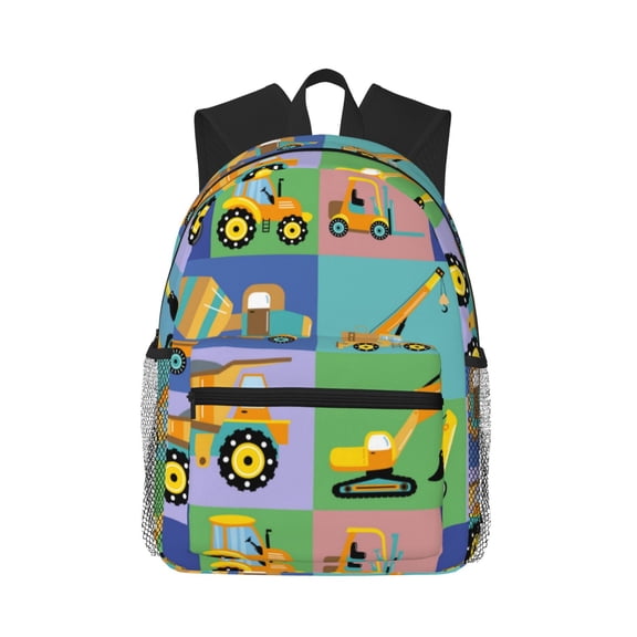 Picia Construction Machinery Large Capacity Backpack Classic Style Backpack Casual Backpack Water-Resistant School Work Travel Outdoor Backpack