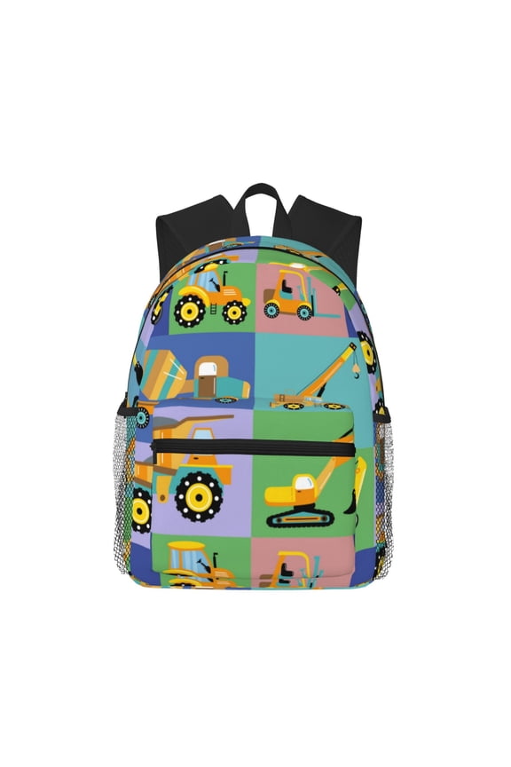 Construction Machinery Large Capacity Backpack Classic Style Backpack Casual Backpack Water-Resistant School Work Travel Outdoor Backpack