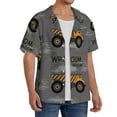 thumbnail image 1 of Picia Construction Machines Men's Linen Shirts Short Sleeve Cuban Beach Shirts Casual Shirts Button Down Shirt for Men Beach Summer Wedding Shirt-Small, 1 of 7