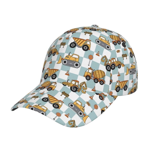 Picia Construction Vehicle Pattern Trucker Low Profile Hat Men Women Baseball Cap Dad Hat Adjustable Unconstructed Plain Cap