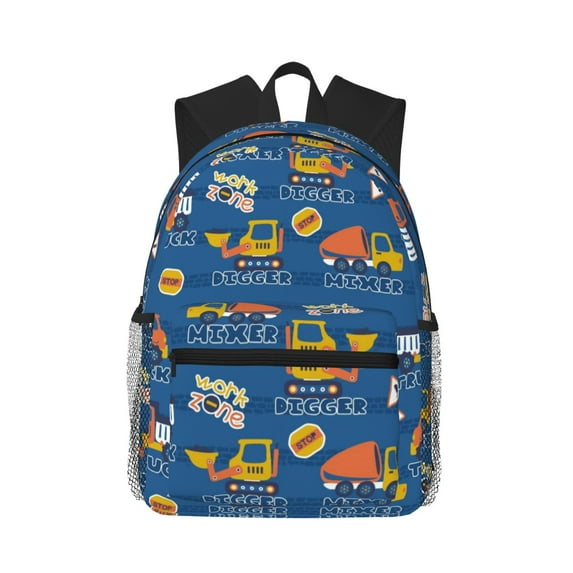 Picia Construction Vehicles Large Capacity Backpack Classic Style Backpack Casual Backpack Water-Resistant School Work Travel Outdoor Backpack