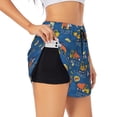 thumbnail image 1 of Picia Construction Vehicles Pattern Women's 2 in 1 Athletic Running Shorts High Waisted Workout Casual Gym Sweat Shorts with Comfy Liner Zipper Pockets-XX-Large, 1 of 9