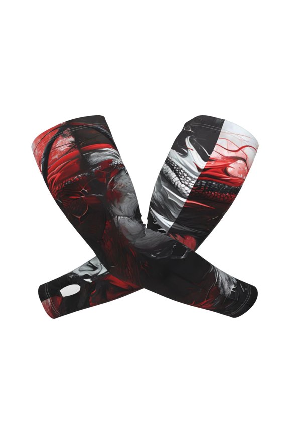 Cool Black And White Dragon Arm Sleeves for Men and Women - Tattoo Cover Up UPF 50+ Cooling Sports Sleeve for Basketball Golf Football-One Size