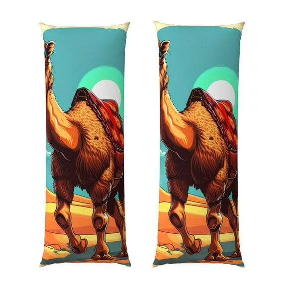 Picia Cool Camel Oasis Vibes Body Pillow Cover - Super Soft Microfiber 20x54 Body Pillow Case - Envelope Closure, Wrinkle, Stain Resistant Body Pillow Cover,Elegant Bedding