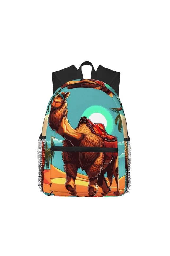Cool Camel Oasis Vibes Large Capacity Backpack Classic Style Backpack Casual Backpack Water-Resistant School Work Travel Outdoor Backpack