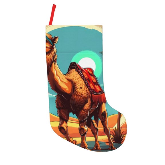 Picia Cool Camel Oasis Vibes for 18in Christmas Stockings, Xmas Stocking for Kids, Holiday and Family Stocking for Fireplace or Party Decoration