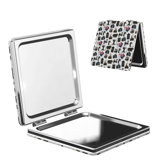 Picia Cool Camera for Compact Vanity Mirror , Travel Makeup Mirror , Portable Magnifying Cosmetic Mirror for Daily, Work, Business-Square
