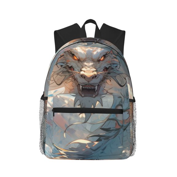 Picia Cool Cloud White Dragon Large Capacity Backpack Classic Style Backpack Casual Backpack Water-Resistant School Work Travel Outdoor Backpack