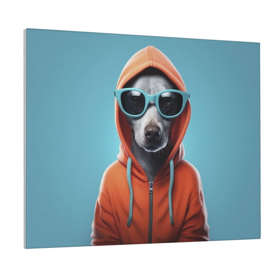 Picia Cool Dog In Hoodie Pattern Decorative Picture – Unique Wall Art, Modern Canvas Print for Trendy Interiors (Horizontal)