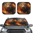 Picia Cool Fire Lion 2 Piece Car Windshield Sun Shade Foldable