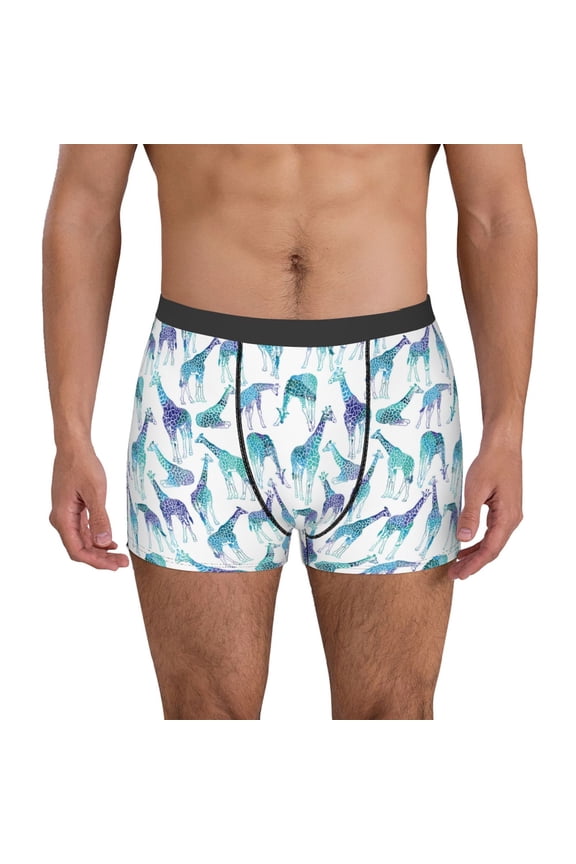Cool Giraffe Pattern Men’s Boxer Briefs – Soft & Breathable Underwear, Stretchy & Comfortable Fit, Supportive Pouch Design, Moisture-Wicking-Small