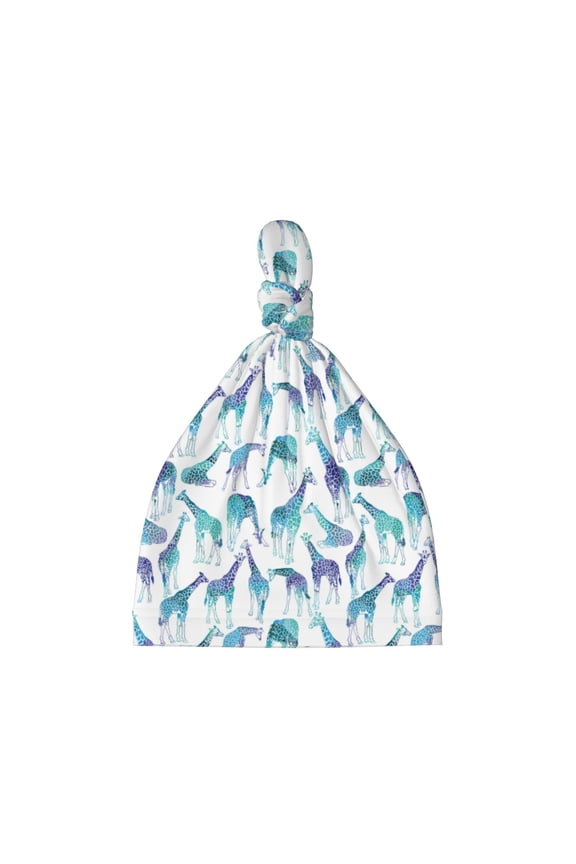 Cool Giraffe Printed Preemie Hats for Baby Girls Cotton Premature Knot Hats Newborn Hospital Cap Warm Knot Beanie Nicu for Preemie Girls and Boys