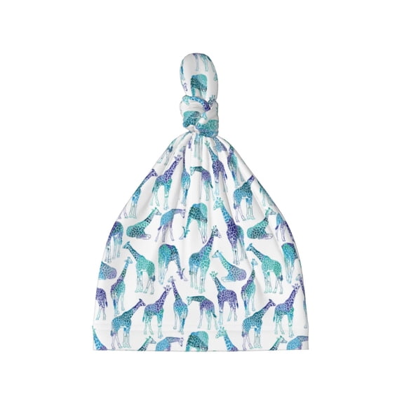 Picia Cool Giraffe Printed Preemie Hats for Baby Girls Cotton Premature Knot Hats Newborn Hospital Cap Warm Knot Beanie Nicu for Preemie Girls and Boys