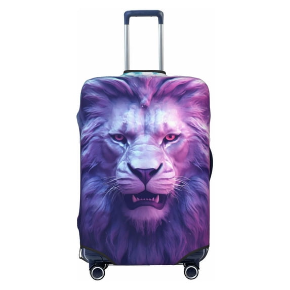 Picia Cool Lion Head Luggage Protector Cover Thicken Suitcase Protector Cover Fit 18-32 Inch Luggage-Large