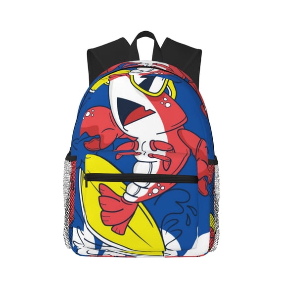 Picia Cool Lobster Surfing Large Capacity Backpack Classic Style Backpack Casual Backpack Water-Resistant School Work Travel Outdoor Backpack