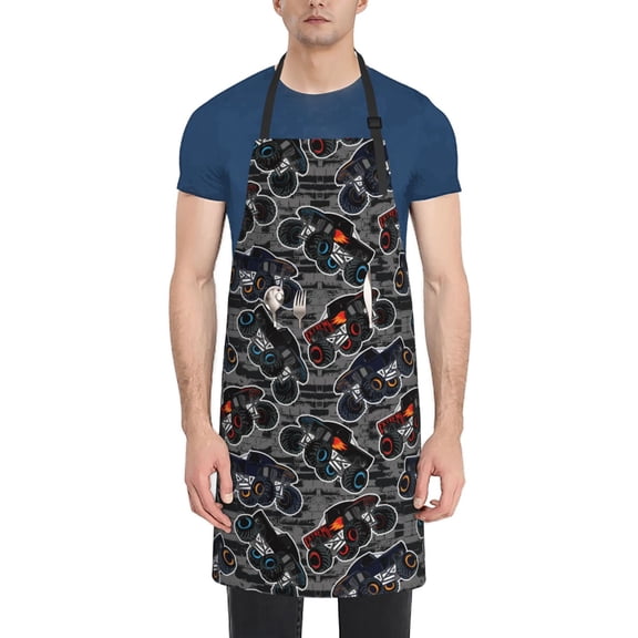 Picia Cool Off-Road Vehicle Waterproof Apron for Unisex Adult - Adjustable Bib Apron with Pockets, Ideal for Cooking, Gardening, Painting, and Household Chores