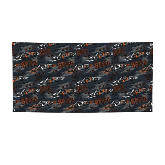 Picia Cool Sports Car Pattern Party Banner, Festive Decoration, Holiday Banner, Celebration Decor, Event Banner, Reusable Party Banner-Medium