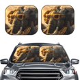 thumbnail image 1 of Picia Cool Sunglasses Elephant Art 2 Piece Car Windshield Sun Shade Foldable | Foldable Sun Shield for Front Window Blocks UV Rays and Keeps Your Vehicle Cool-Small, 1 of 7