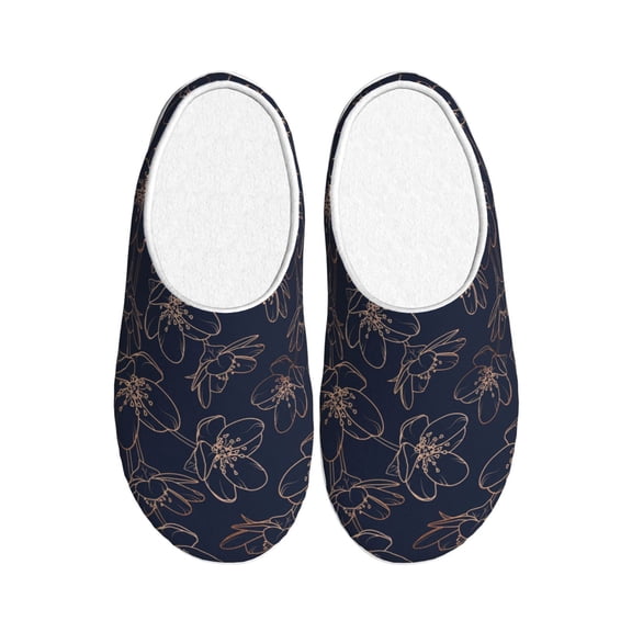Picia Copper-Gold Gloss Outline Cherry for Women's Lamb-hug Comfy Fleece House Slippers Memory Foam, Slip-on House Shoes Indoor Outdoor-35/36