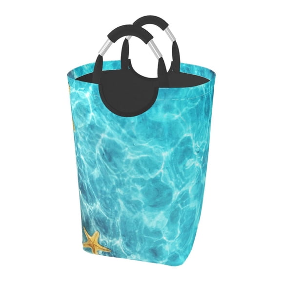 Picia Coral And Seashell On The Beach Laundry Basket With Handles Laundry Hamper Toys Storage Organizer Foldable Bucket Washing Bin Dirty Clothes Bag For Home Bathroom Bedroom Dorm