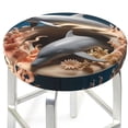 thumbnail image 1 of Picia Coral Fish Dolphin pattern Round Stool Covers Comfy Seat Covers Stretch Removable WashableChair Slipcover Round Bar Chair Cushion Cover-12 inch, 1 of 7
