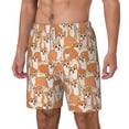 thumbnail image 1 of Picia Corgi Animal pattern Mens Swim Trunks with Compression Liner Stretch Beach Shorts Quick Dry with Zipper Pockets No-Chafing Board Shorts-Large, 1 of 9