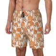 thumbnail image 1 of Picia Corgi Animal pattern Mens Swim Trunks with Compression Liner Stretch Beach Shorts Quick Dry with Zipper Pockets No-Chafing Board Shorts-Medium, 1 of 9