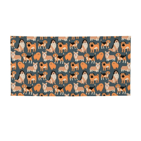 Picia Corgi Collie Pug Pattern Party Banner, Festive Decoration, Holiday Banner, Celebration Decor, Event Banner, Reusable Party Banner-Small