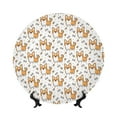 thumbnail image 1 of Picia Corgi with Hearts Pattern Bone China Decorative Plate – Wall Decor with Stand and Adhesive, Elegant Ornament for Living Room, Office, or Entryway-6in, 1 of 6