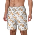 thumbnail image 1 of Picia Corgi with Hearts pattern Mens Swim Trunks with Compression Liner Stretch Beach Shorts Quick Dry with Zipper Pockets No-Chafing Board Shorts-Large, 1 of 9