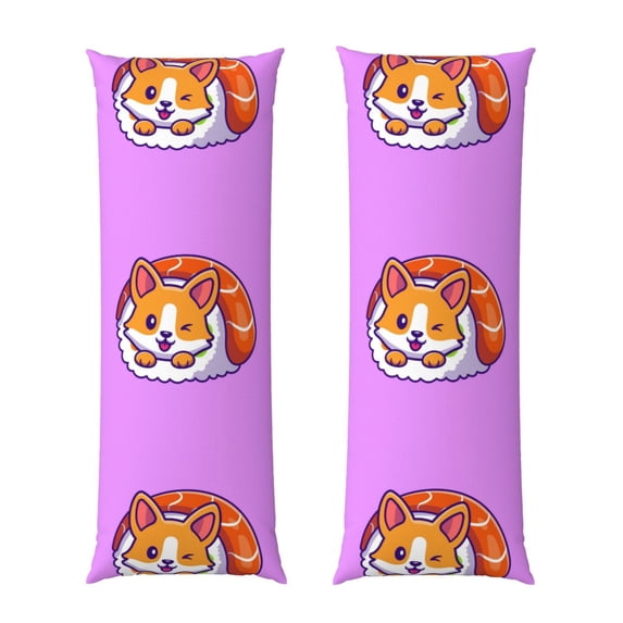 Picia Corgi In Sushi Roll Body Pillow Cover - Super Soft Microfiber 20x54 Body Pillow Case - Envelope Closure, Wrinkle, Stain Resistant Body Pillow Cover,Elegant Bedding