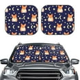 thumbnail image 1 of Picia Corgi Lying With Moons And Stars 2 Piece Car Windshield Sun Shade Foldable | Foldable Sun Shield for Front Window Blocks UV Rays and Keeps Your Vehicle Cool-Large, 1 of 1